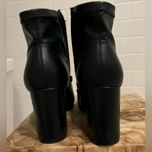MIA Kymi faux leather bootie. Black. Size 11.  3.25 block heel. - Picture 4 of 5